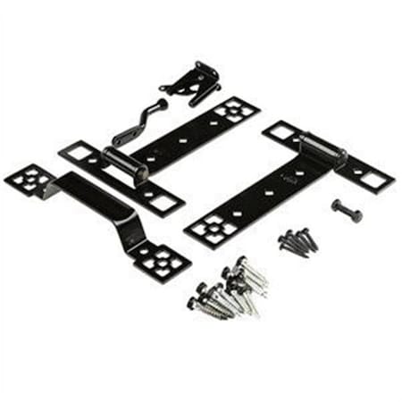 National Hardware National Manufacturing & Spectrum Brands HHI 257820 V8432 Gate Suite Kit with Hinges; Black 257820